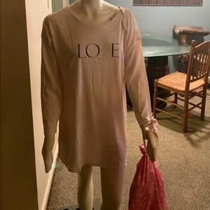 Victoria Secret Long PJ Tee and Slippers